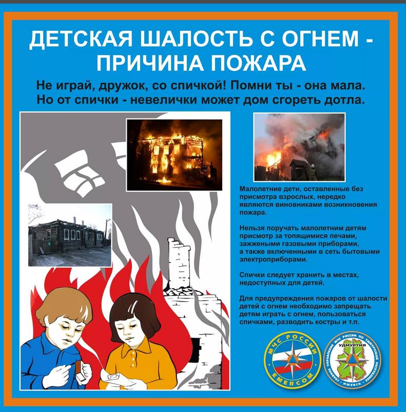 Плакат для детей по профилактике пожаров