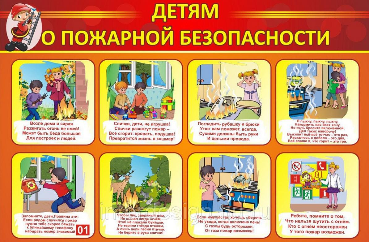 Плакат для детей по профилактике пожара